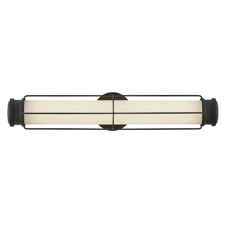 Saylor 24" Black Etched Opal Glass LED Outdoor Wall Sconce