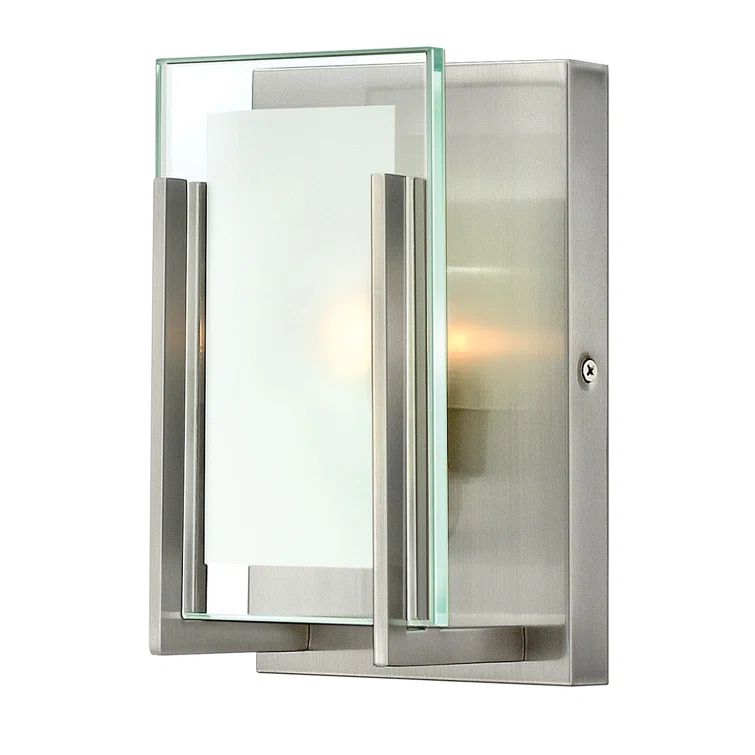 Sleek Minimalist Brushed Nickel 1-Light Outdoor Sconce