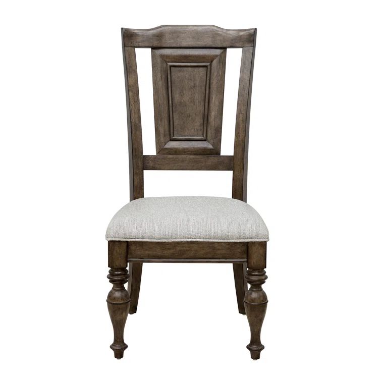 Woodbury Brown Upholstered Wooden Side Chair
