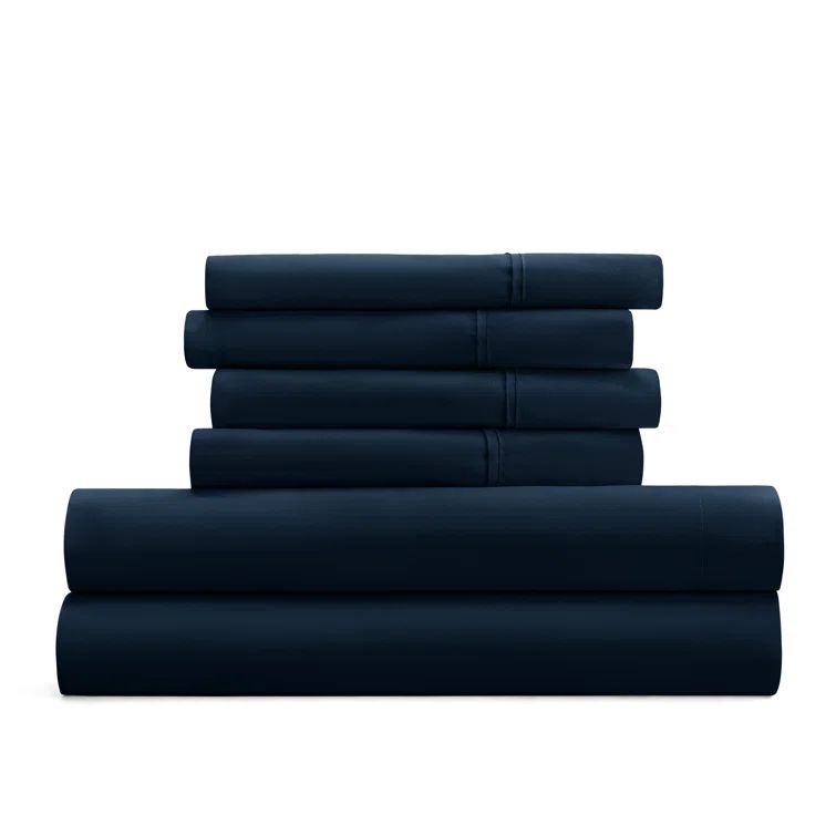 Navy Deep Pocket Full Size Microfiber Bed Sheet Set