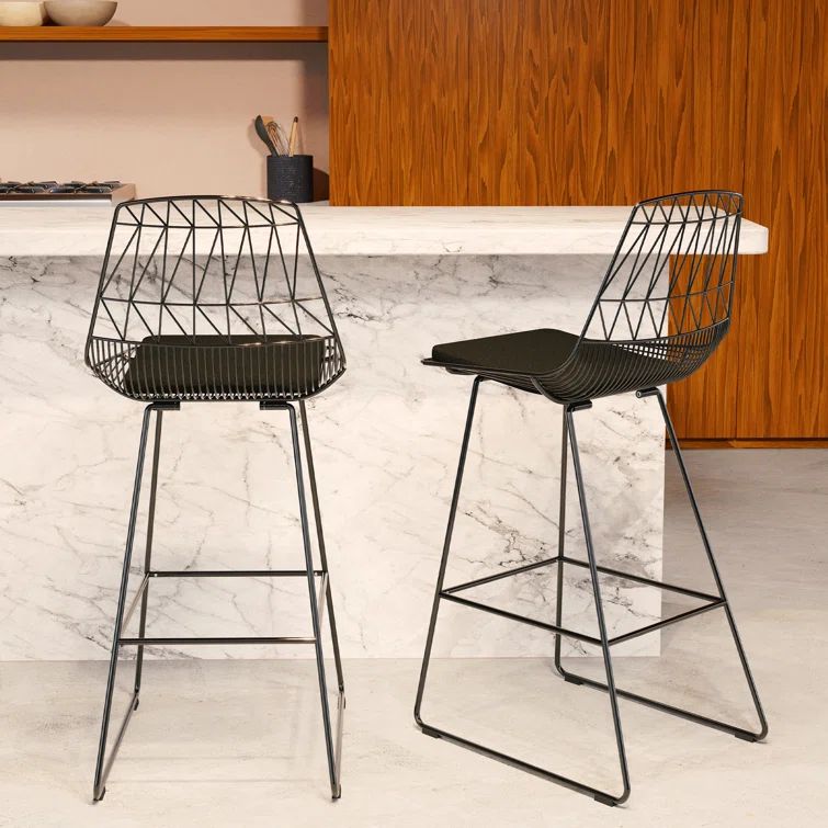 Lucy Black Metal Saddle Style Counter Stool