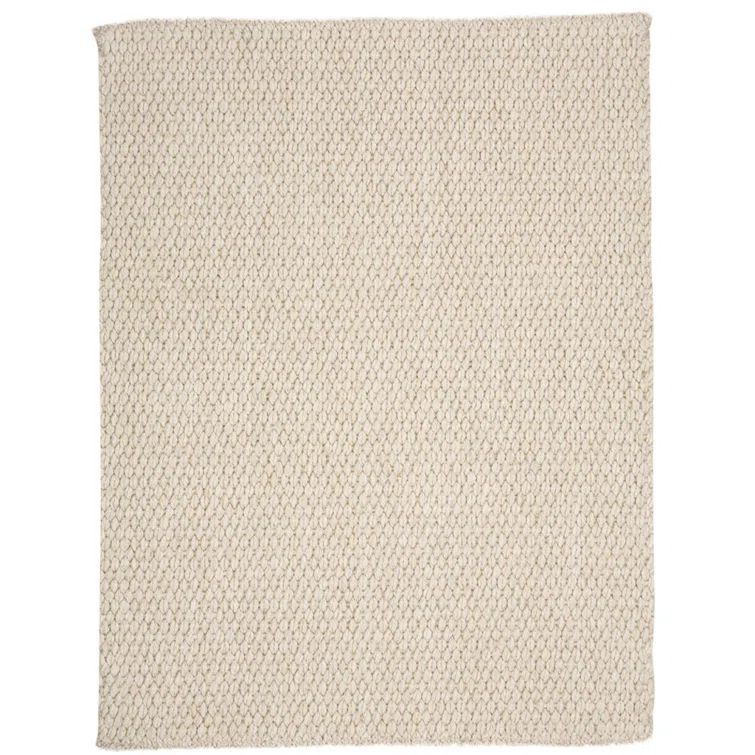 Handwoven Cream Wool and Synthetic Flatweave Rug, 3' x 5'