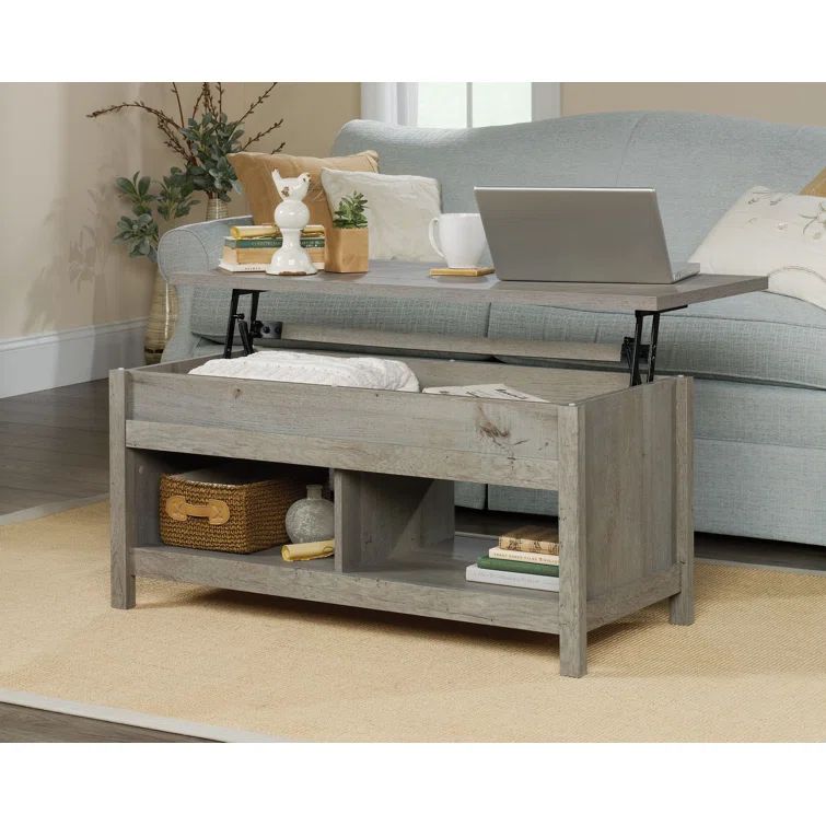 Mystic Oak Rectangular Lift-Top Coffee Table with Storage