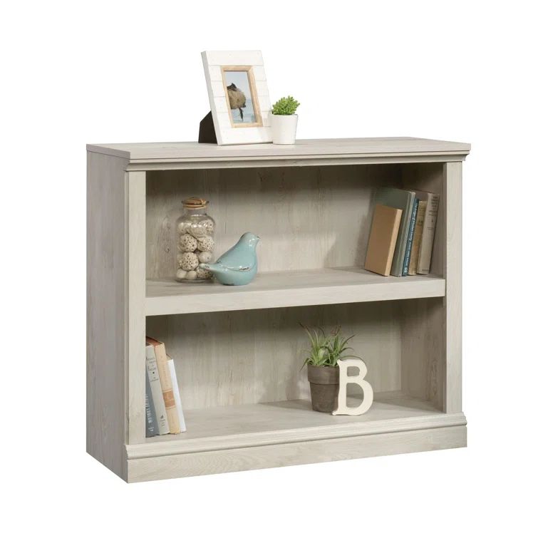 Adjustable Chalked Chestnut Wood 2-Shelf Bookcase