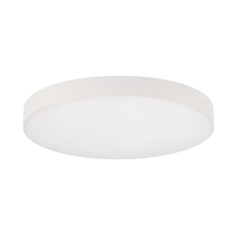 White Aluminum Round LED Flush Mount Light