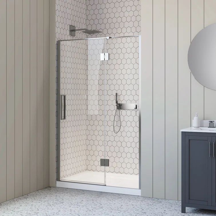 48'' Chrome Frameless Tempered Glass Shower Door