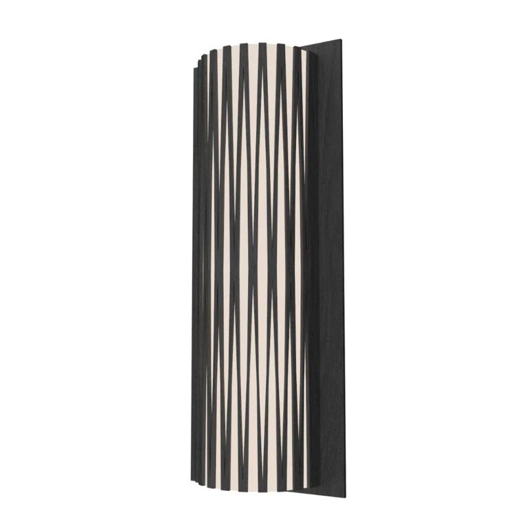 Lead Grey Wood Veneer Direct Wired Electric Sconce