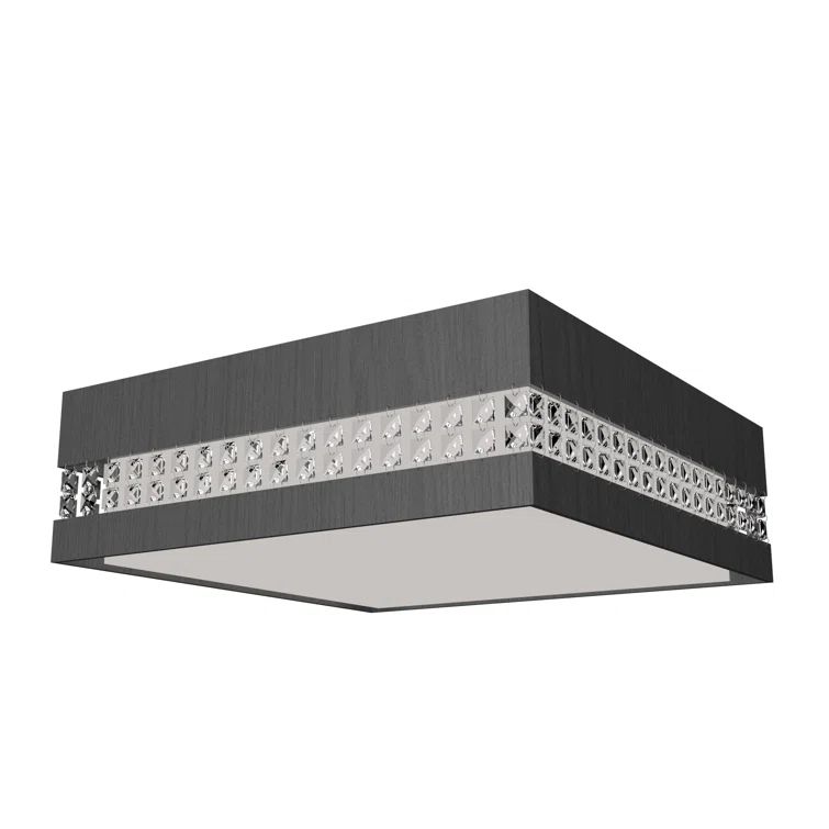 Lead Grey Crystal LED Flush Mount Light