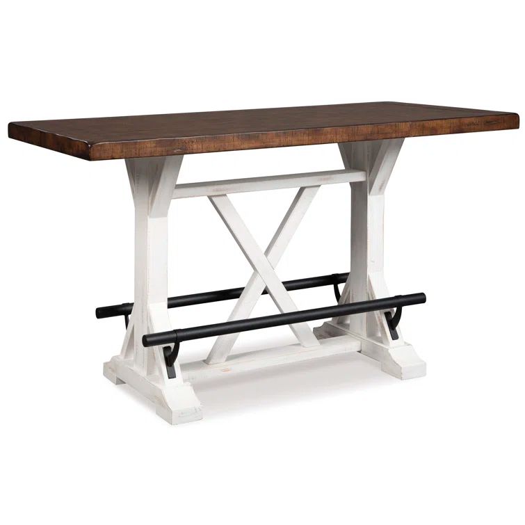 Valebeck Brown and White Reclaimed Wood Counter Height Table