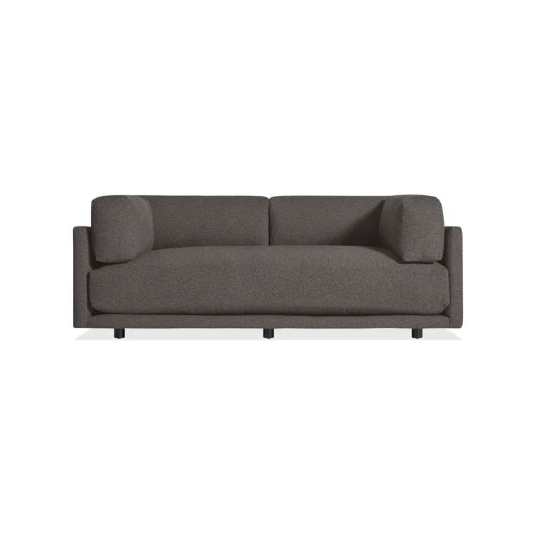 Kelso Charcoal 82" Cotton Blend Sofa with Wood Legs
