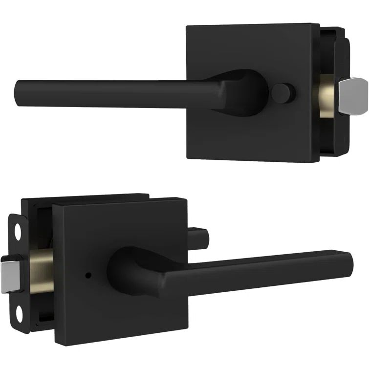 Matte Black Stainless Steel Privacy Door Lever Handle