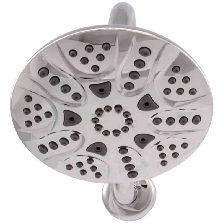 Large Round Chrome Wall Mounted 5-Function Shower Head