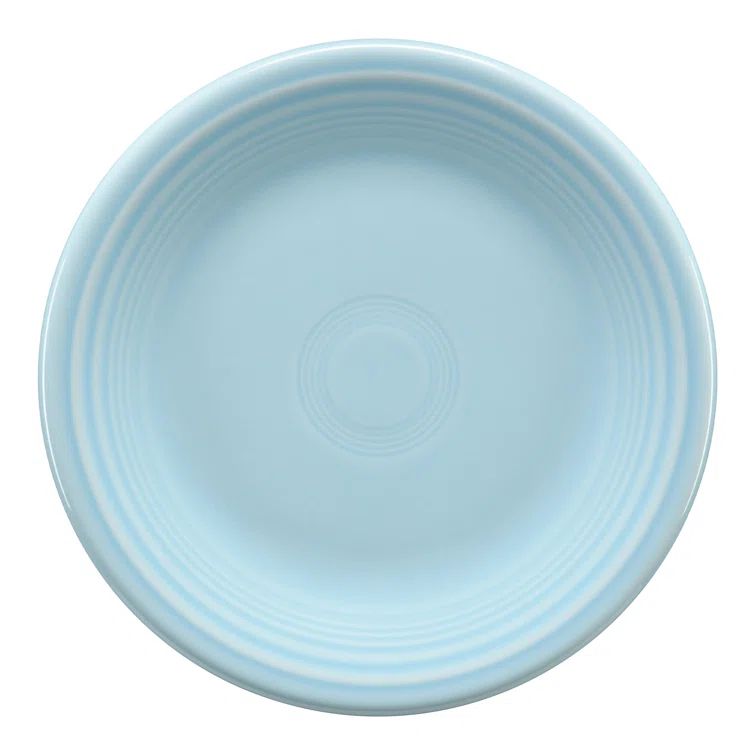 Sky Blue Ceramic Microwave-Safe Salad Plate