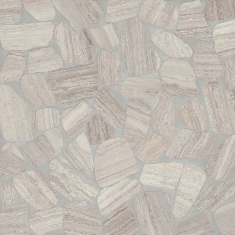 Waterbrook 12" x 12" Gray Natural Stone Pebble Mosaic Tile