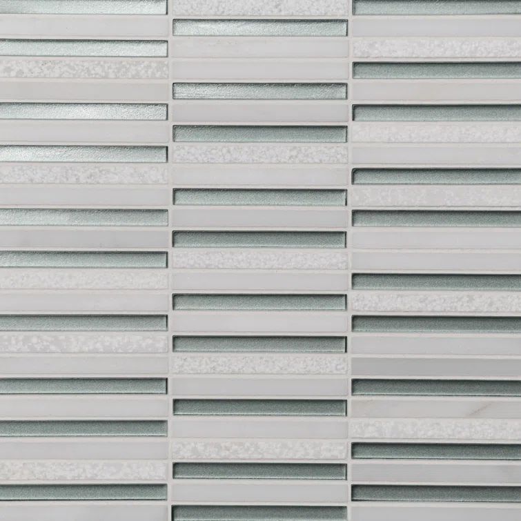 Light Green Matte Glass Mosaic Rectangle Outdoor Tile