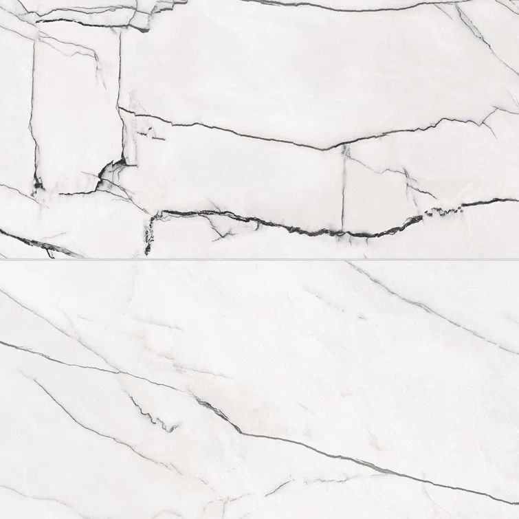 Bianca Polished Porcelain Marble Look Large Format Tile
