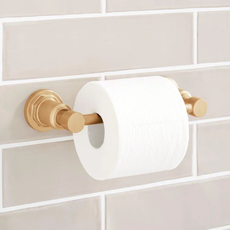 Brushed Gold Wall Mounted Pivoting Toilet Paper Holder