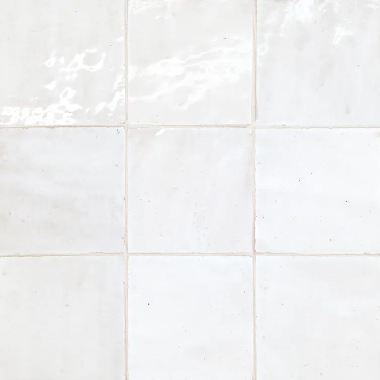 Neige Blanc Glossy Ceramic Square Outdoor Tile