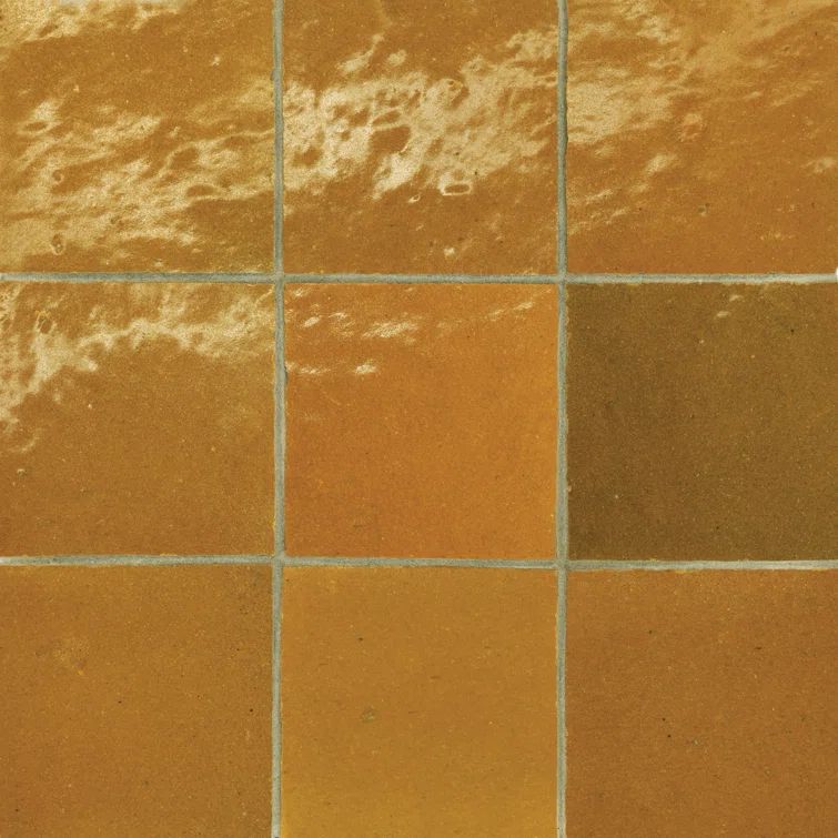 Caramel Moroccan Glossy Ceramic Outdoor Square Tile