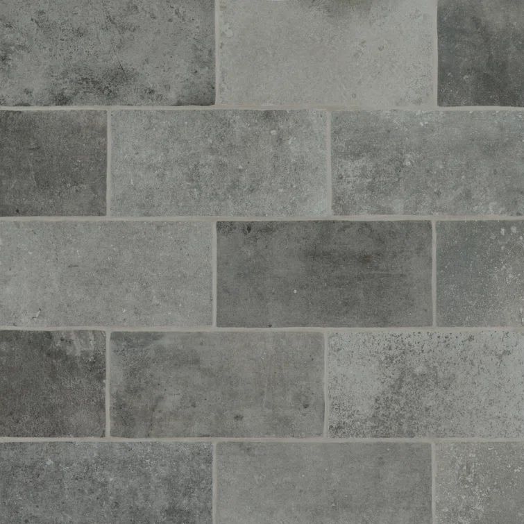 Montana Matte Gray Porcelain Brick Look Wall & Floor Tile