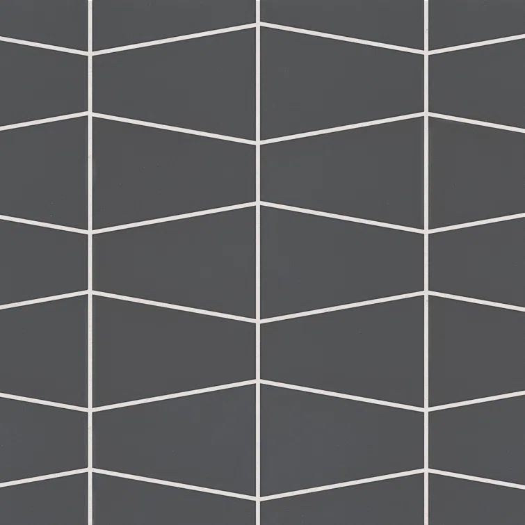 Marin Black Sea Matte Porcelain Mosaic Tile 8x13