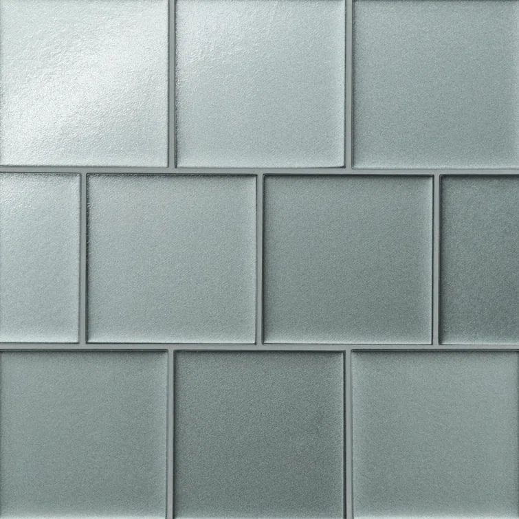 Light Green Matte Glass Square Wall and Floor Tile, 4'' x 4''