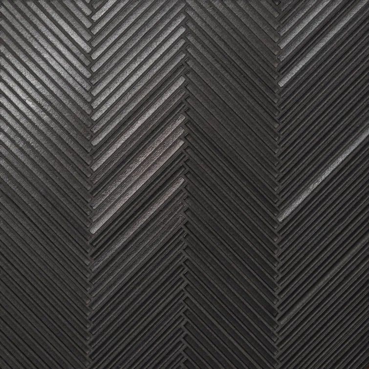 Kaikos 11" x 11" Black Glass Mosaic Accent Tile