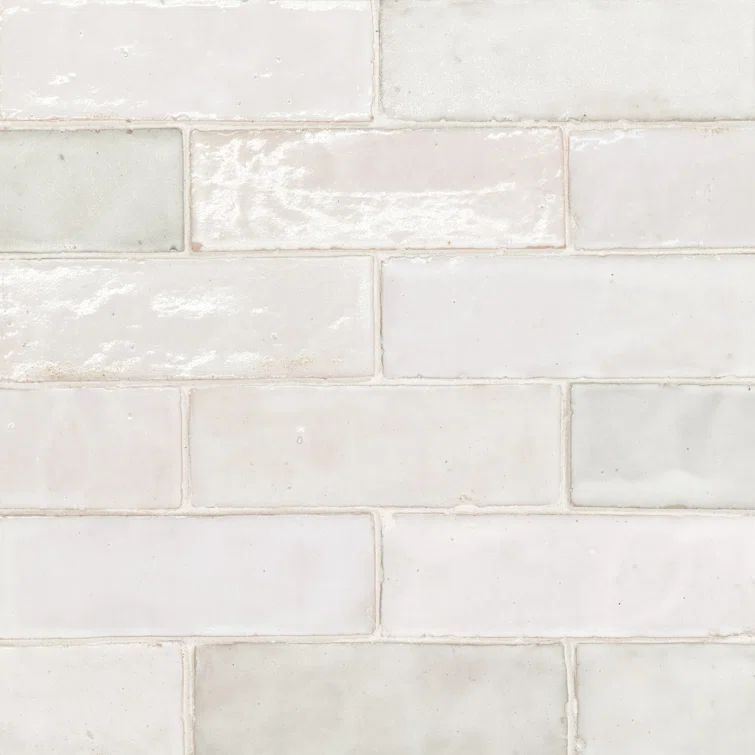 Blanc Glossy Ceramic 2x6 Thinset Mortar Tile