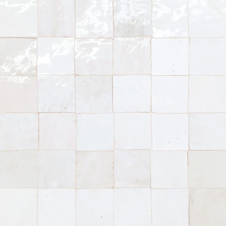 Neige Blanc Glossy Ceramic Square Mosaic Tile