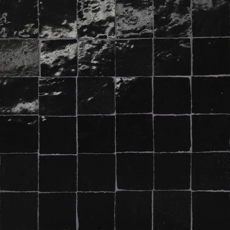 Nero Glossy Black Ceramic Square Mosaic Tile