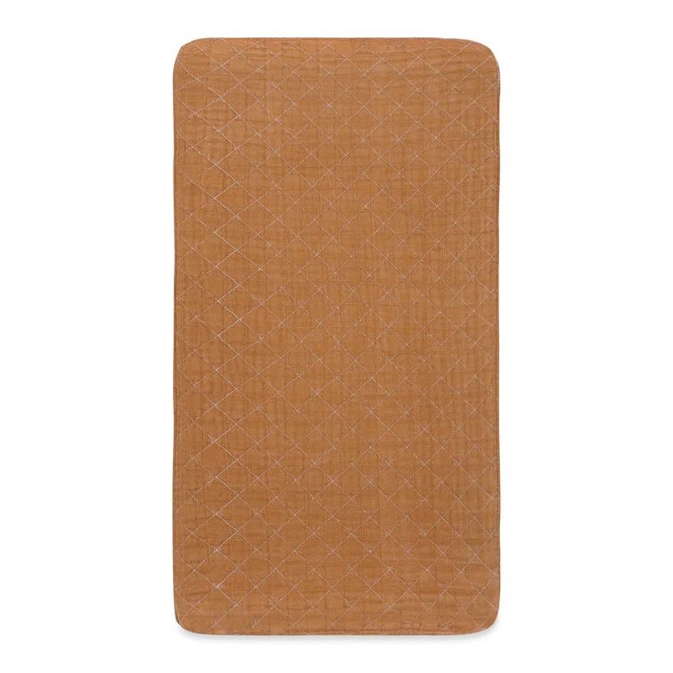Burnt Sienna Quilted Organic Cotton Changing Pad Cover