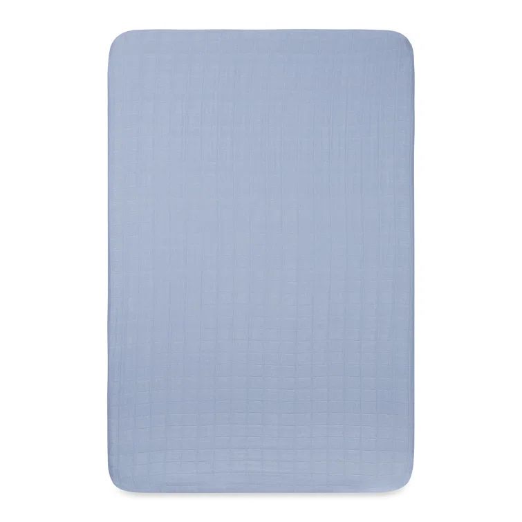 Dewdrop Blue Organic Cotton Mini Crib Sheet