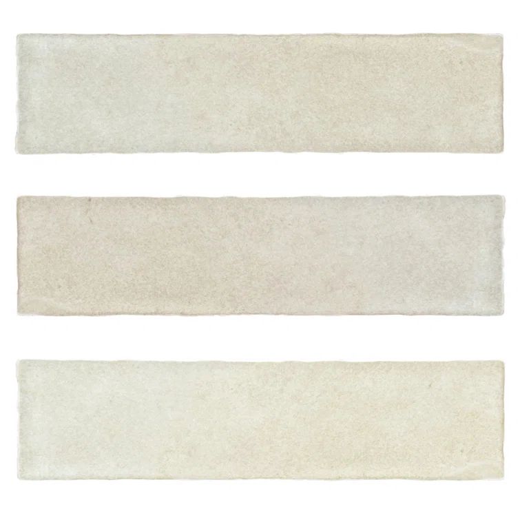 Beige Glossy Ceramic Subway Wall and Floor Tile 3" x 12"