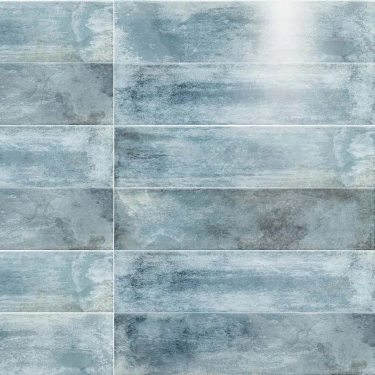 Avila Blue Ceramic Subway Wall Tile, 3" x 12"