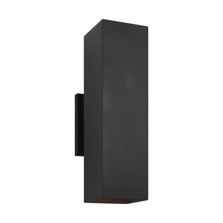 Textured Black Tall Aluminum Outdoor Wall Sconce