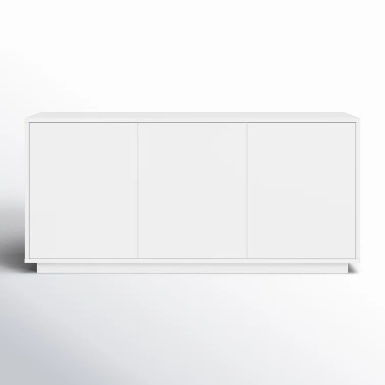 Carson 65'' White Minimalist Sideboard with Chrome Hardware