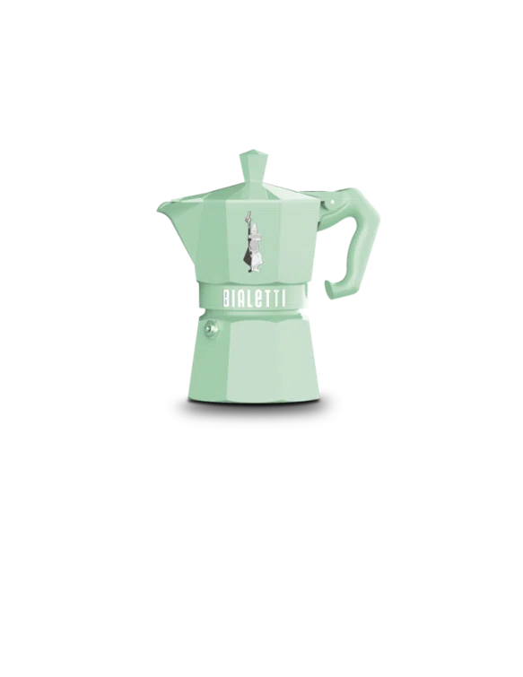 Mint Green Aluminum Vintage-Style 3-Cup Moka Coffee Maker