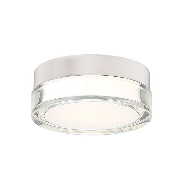 Sleek dweLED Dot 6.25" Stainless Steel Outdoor Flush Mount