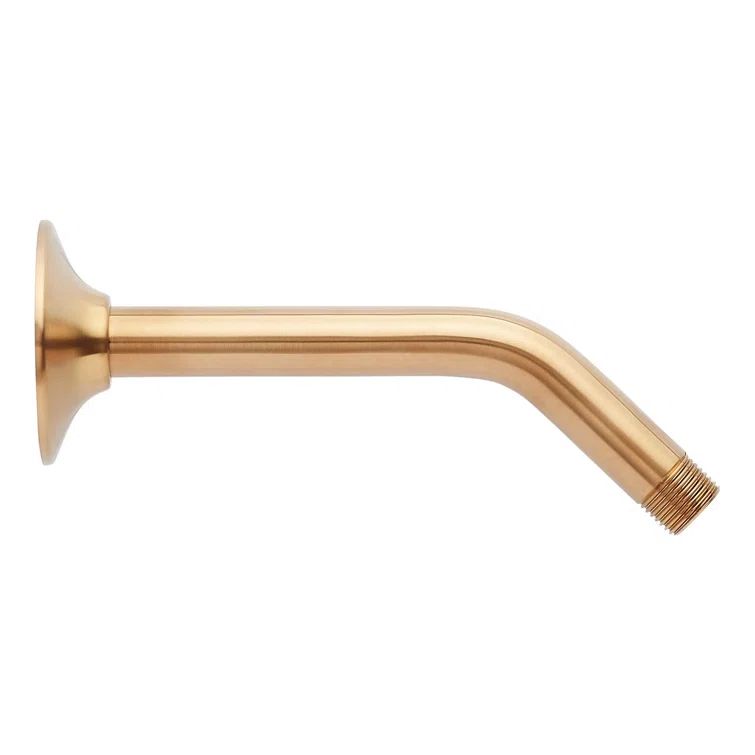 8" Brushed Gold Wall Mounted Shower Arm with Flared Flange