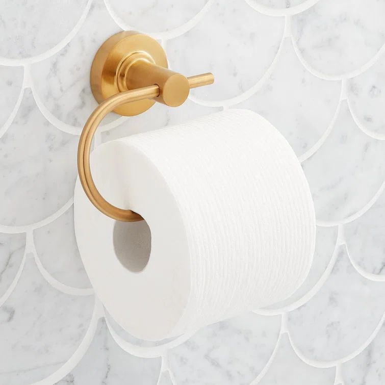 Brushed Gold Wall Mounted Euro Toilet Paper Holder