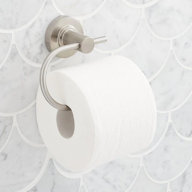 Lexia Brushed Nickel Wall Mounted Euro Toilet Paper Holder