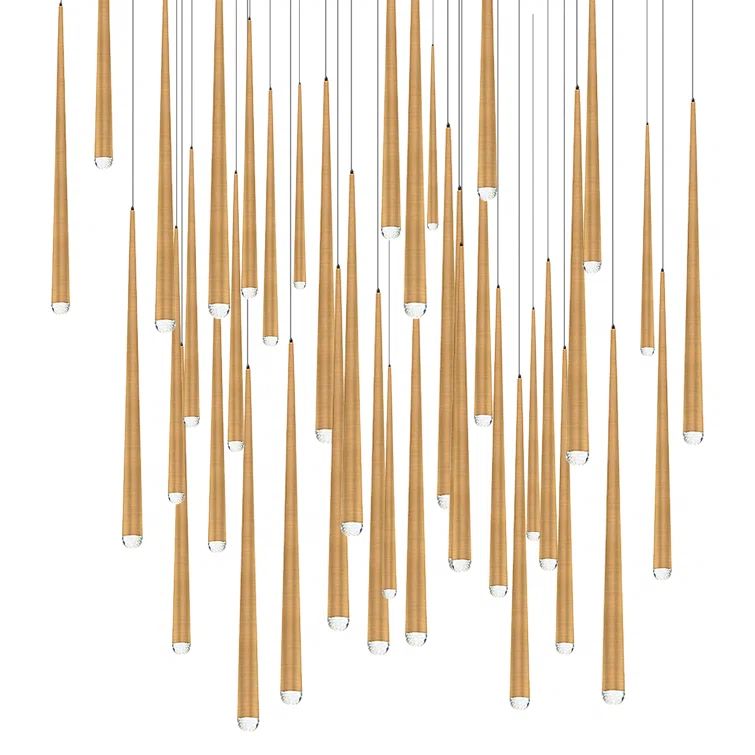 Aged Brass and Clear Crystal 41-Light LED Pendant