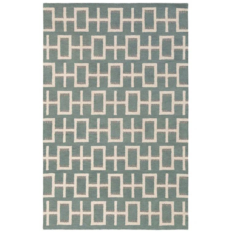 Scandinavian Hand-Tufted Blue Wool Runner Rug