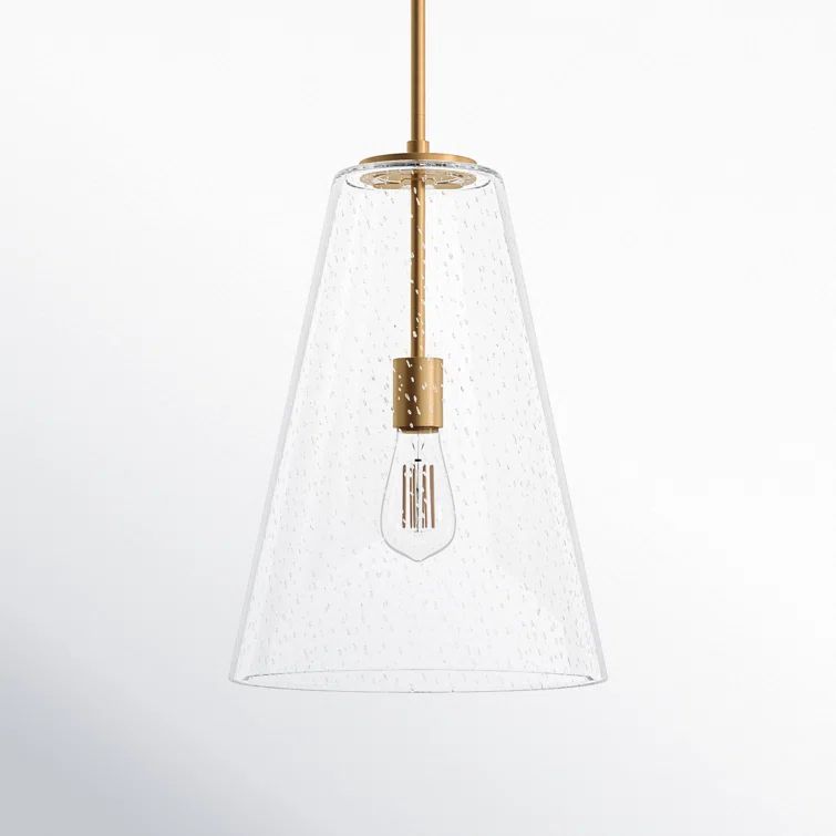 Vance Heritage Brass A-Line Pendant with Glass Shade