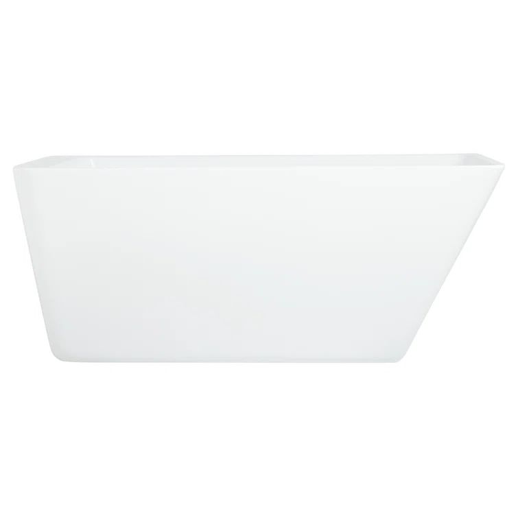 Jaidyn 55" White Acrylic Freestanding Soaking Bathtub