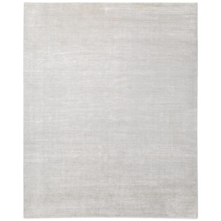 Gray Hand-Knotted Wool and Viscose Area Rug 8' x 10'