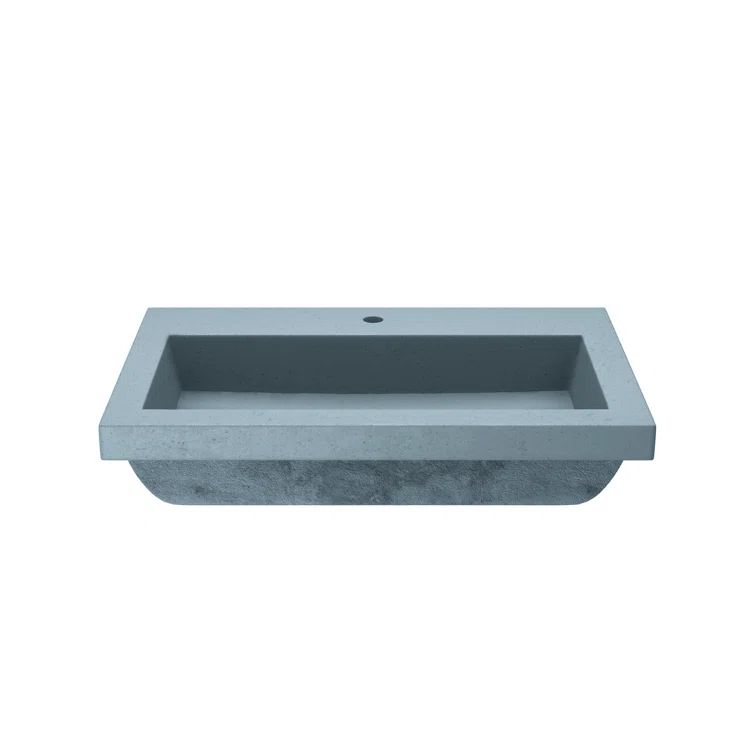 Ocean Blue Stone Rectangular Drop-In Bathroom Sink