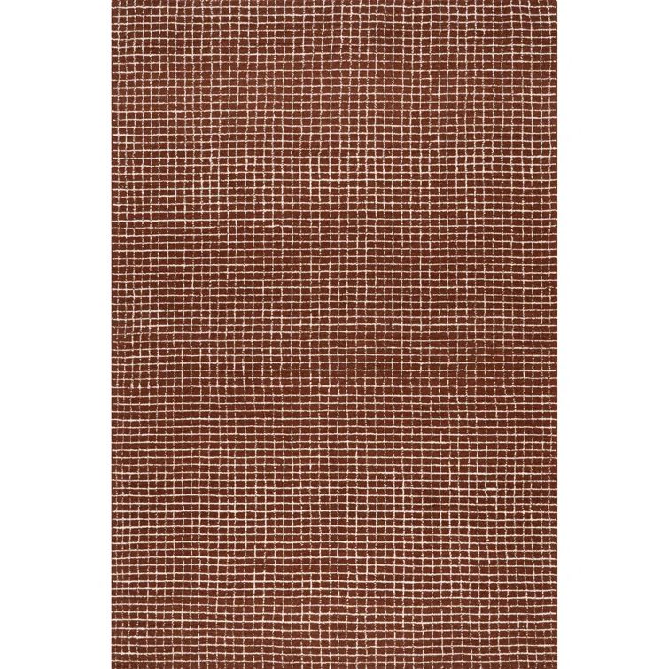 Chestnut Brown Hand-Tufted Wool Rectangular Area Rug 8' x 10'