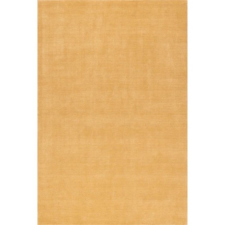 Golden Butter Handmade Wool and Viscose Rectangular Area Rug 6' x 9'