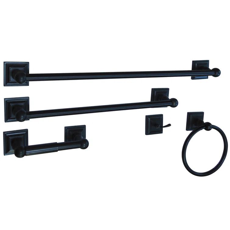 Oil Rubbed Bronze Metal 5-Piece Bathroom Hardware Set